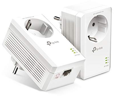 TP-Link TL-PA7017P Kit Powerline con Presa Passante Schuko, AV1000 Mbps su Powerline, 1 Porta Gigabit, Plug and Play (Ricondizionato)