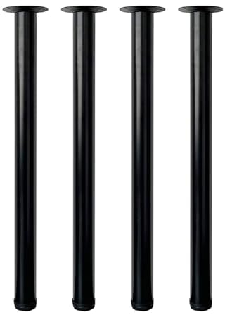 Jahof Tischbeine Metall Schwarz 75 cm, Möbelfüße Höhenverstellbar für Schreibtisch, Esstisch, Ø50mm, 4 Stück