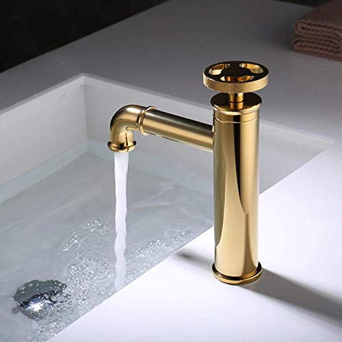 ZERAPH Wasserhähne, Wasserhahn, Waschbecken, Retro-Industrie-Stil, mattschwarzes Messing, Kranich, Badezimmer und Kaltwasser-Mischbatterie