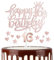 mciskin Girls 16th Happy Birthday Candles Cake Toppers, Number 16 Candle for Cake, Rose Gold Candles for Women Birthday Decorations, Heart Star Cake Toppers for 16th Birthday Party Wedding Anniversary
