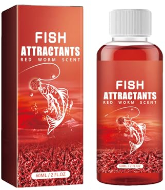 Red Worm Flüssiger Köder Hochkonzentration Fischköder Lockstoff Enhancer 60ml Outdoor Angelköder Additiv Flüssigkeit konzentrierter Fischlockstoff Angelköder für Forelle, Dorsch, Karpfen, Barsch