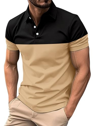 Poloshirt Langarm Herren Golf Poloshirt Herren Grau Golf Poloshirt Herren Poloshirt Herren Kurzarm Herren T-Shirt Extra Lang Golf Shirt Herren Tshirt Männer Polo Herren T-Shirt(3-Yellow,M)