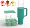 EiswüRfelschale für Stanley-Becher,EiswüRfelbehäLter EiswüRfelform EiswüRfelform Silikon EiswüRfelbehäLter mit Deckel ZubehöR für Stanley Cup Accessories für Stanley Cup Mold für Stanley Ice (Grün)