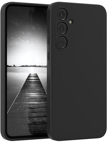 EAZY CASE - Silikonhülle für Samsung Galaxy A55 Hülle Silikon Case Schwarz stoßfeste Handyhülle Galaxy A55 Schutzhülle mit Kameraschutz Dünn Premium Schutz Cover TPU Phone Bumper in Schwarz Matt