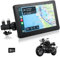 AXFEE Motorrad GPS Carplay Bildschirm, Carplay für Motorrad mit Tragbares Halterung, CarPlay & Android Auto für Motorrad, 7 Zoll Wasserdichter Touchscreen, Dual Bluetooth, 32G TF-Karte, GPS, Siri.