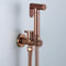 Kit Douchette WC Or Rose, Pulvérisateur de Bidet à Main Haute Pression Pulvérisateur de Toilettes Mural Laiton Kit de Bidet de Toilette avec 1.5M Tuyau, pour L'hygiène Personnelle