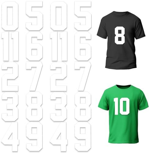 22 Pieces Iron on Numbers, Heat Transfer Numbers 0 to 9 Football Iron on Decals Custom Iron on Transfers 8 Inch Soft Iron on Numbers Patches for Jersey Pants Hats T Shirts Team Uniform Clothes, White