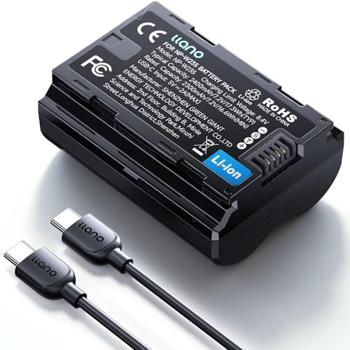 llano NP-W235 Battery Pack (USB-C Input) 2400mAh High-Capacity, Compatible with Fujifilm X-T5, X-T4, VG-XT4, X-S20, GFX50S II, GFX100S, X-H2, X-H2S - Black