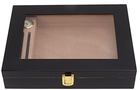 Zigarren-Humidor-Box, Transparentes Fenster, Zigarren-Humidor, Tragbare Mini-Zigarren-Box mit Mechanischem Hygrometer