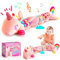 Toyzey Baby Spielzeug 0 3 6 Monate Einhorn Musikspielzeug, Baby Geschenk Mädchen Babyspielzeug 0-6 Monate Greifling Rassel Neugeborenen Geschenk Sensorik Babyspielzeug (Einhorn Rosa)