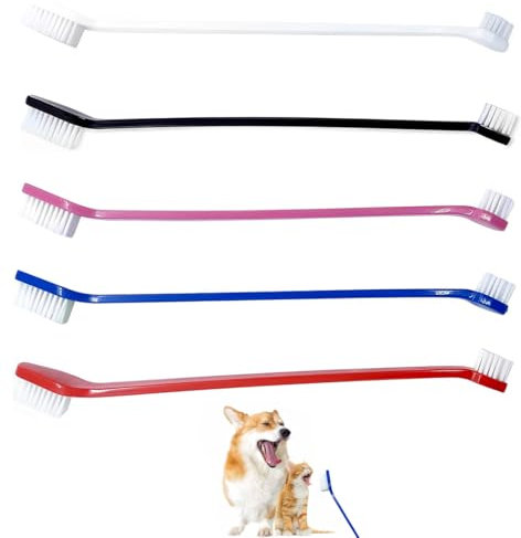 BIRLOZA 5 Piezas Higiene Dental para Perros y Gatos Cepillo Dientes Perro Cuidado Dental para Mascotas Limpieza Accesorios Mal Aliento Perro Adecuados para Pequeños y Grandes Perros