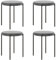 HOMCOM 4er-Set Esszimmerhocker Stapelbar Esszimmerstühle Küchenstuhl mit gepolstertem Sitz, Samtoptik Sitzhocker Samt für Küche Esszimmer Metall Dunkelgrau 41,5 x 41,5 x 46 cm