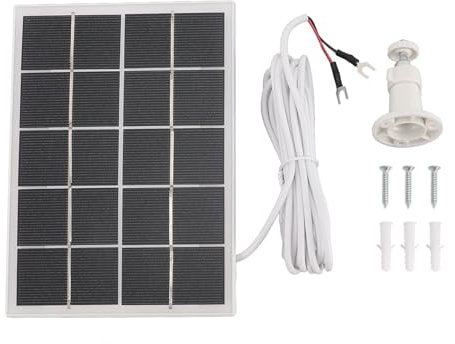 Solar Panel for Ring Doorbell, 3W Monocrystalline Silicon Panel Solar Charger for Video Doorbell 4 3 Plus 2, for Security Camera, Bird Feeder (White)