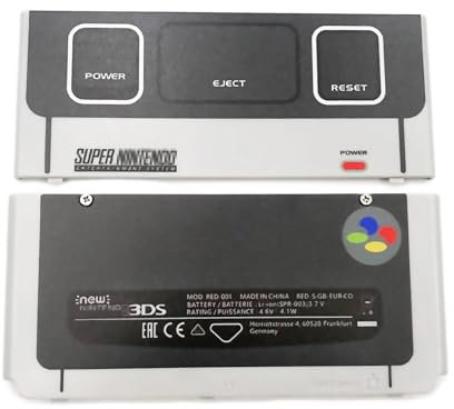 New for New3DS Faceplate Replacement Top/Bottom Shell Grey SFC Limited, for New 3DS Small Handheld Game Console, Extra Outer SNES NES Edition 2 Face Cover Plates Coverplate Set Accessories