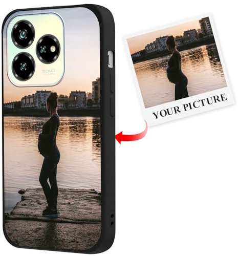 Xylota Personalisierte Handyhülle für ZTE Blade V60 Vita 6,6'', Personalisiert Hülle mit Selbst Gestalten Eigenem Bild Foto Schutzhülle, Individuelle Design Silikon Case für ZTE Blade V60 Vita,Schwarz
