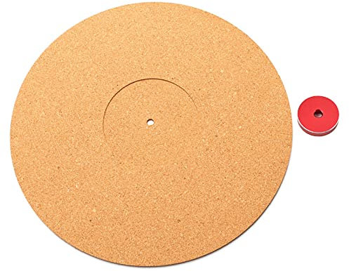 MICFENY Tappetino per giradischi in sughero, antistatico, anti-vibrazione, tappetino antiscivolo per giradischi in sughero