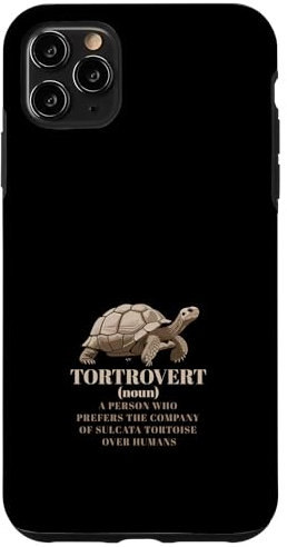 Tortrovert A Person Who Prefers Sulcata Tortoise Case for iPhone 11 Pro Max