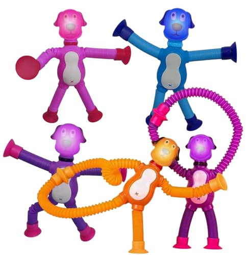 Tube Pop De Chien, Jouet De Tube De Chien - 5x Jouet De La Ventouse Animal - Tube Fidget Jouet Pour Chiens En Télescopique Tasse Pop Sensorielle Pop Tube De Tube Est Avantageux Pour Les Récomp