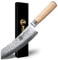Jingseiho Santoku Messer Damast 18 cm mit VG-10 Kern HRC60-62 SGS geprüft Edelstahl Premium geschmiedet extra lange Schärfe Profi Küchenmesser​