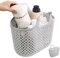 Panier de douche portable en plastique avec rangement pour jouets de bain dans la salle de bain, dortoir, garde-manger, cuisine (gris)