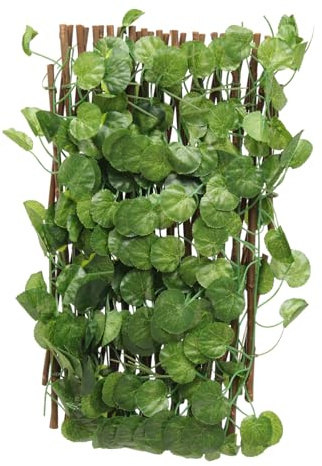 GRADENEVE Künstlicher Efeu zaun Erweiterbar Wetterfest UV beständig Sichtschutzzaun für Garten Terrasse Balkon mit Lebensechten Grünen Blättern und Flexiblem Rankgitter für Dauerhafte