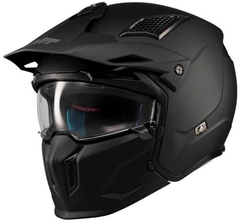 MT Helmets Streetfighter SV S – Casco integrale aperto con visiera solare retrattile, stile Streetfighter, interno lavabile e calotta HIRP, omologato ECE 22.06 & DOT