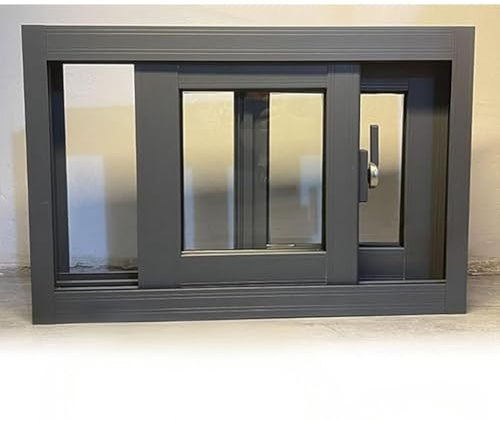 Finestra Scorrevole Per Seminterrato Con Zanzariera, Grande, Chiudibile A Chiave Sostituzione Finestre A Filo Per Capanni Per Case Mobili Bagno Garage(61x61cm)