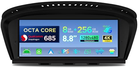 XTRONS 8,8 Android 14 Autoradio für BMW 3er E90 5er E60 M5 (2005-2008) CCC | Qualcomm 685 Octa Core 8+256 Multimedia Player mit Navi, Eingebautes 4G LTE Car Play Android Auto Bluetooth 5.1
