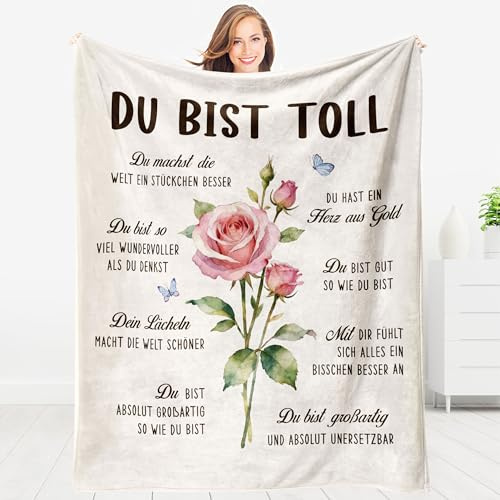 Joyvado Geburtstagsgeschenk für Frauen, Kuscheldecke Geschenke für Frauen | Frauen Geschenke zum Geburtstag, Weihnachtsgeschenke für Mama, Freundin, Oma, Schwester