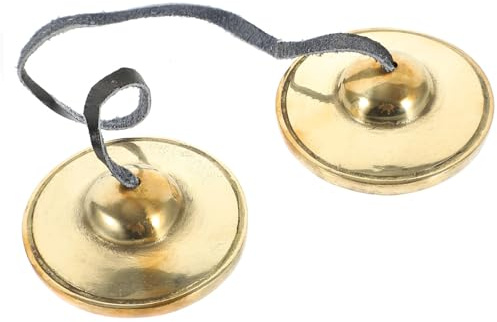 Platillos Pequeños de Cobre Dorado para Meditación y Yoga | Portátiles, Acabado Artesanal, para Amantes Meditación Música, Uso en Diversas Ocasiones