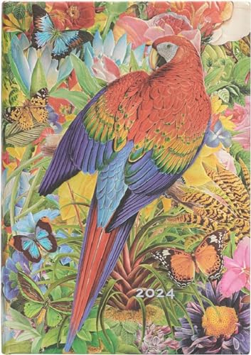 Paperblanks 12-Monatskalender 2024 Tropischer Garten | Verso | Midi (130 × 180 mm)