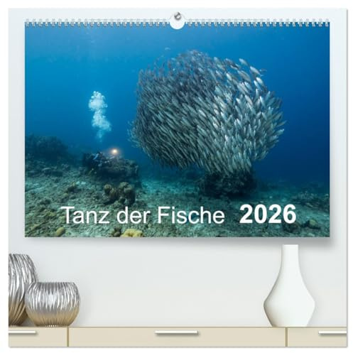 Tanz der Fische (hochwertiger Premium Wandkalender 2026 DIN A2 quer), Kunstdruck in Hochglanz: Fischbälle - eine großartige Begegnung mit den verschiedensten Formen! (CALVENDO Natur)
