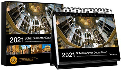 Tischkalender Schatzkammer Deutschland 2021: 365-Tage Spiralaufsteller in Geschenkbox