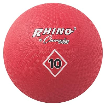 Champion Sports 10 Inch Playground Ball, Red