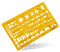 Aristo AR5061 Architektur Kombi Schablone 2 (1:100, Symbole für Grundrissdarstellung, Tuschenoppen, formstabiler PET-Kunststoff) orange-transparent