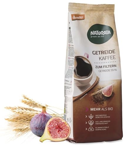 Naturata Bio Getreidekaffee zum Filtern - 500 g | Koffeinfreier Kaffee-Ersatz in Demeter-Qualität | Vegan & ohne Zusatzstoffe | Kräftiges Aroma mit Feigen-Süße | Für Heißgetränke & Eis-Kaffee
