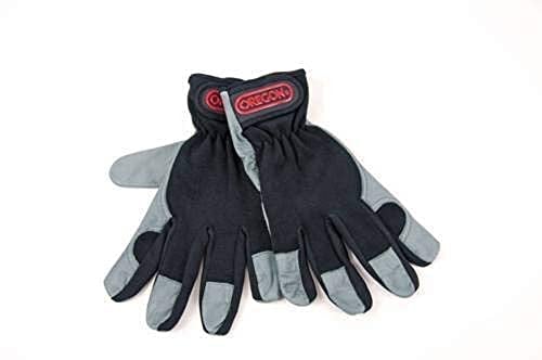 Oregon Guanti da Lavoro in Pelle Elasticizzata con Polsino Regolabile e Rete in Tessuto, DPI per Interni ed Esterni da Uomo e Donna, Taglia XL, Grigio e Nero