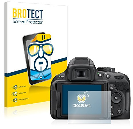 BROTECT (2 Stück Schutzfolie für Nikon D5200 Displayschutz Folie Made in Germany, Ultra-Klar