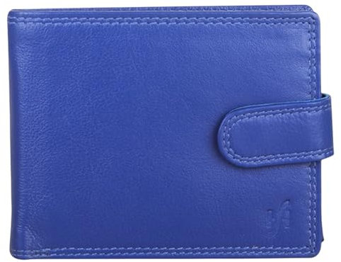 STARHIDE Handmade Wallets for Men UK | Genuine Soft Nappa Leather | RFID Blocking Notecase Wallet | Coins and Id Card Holder | 710 (Blue)