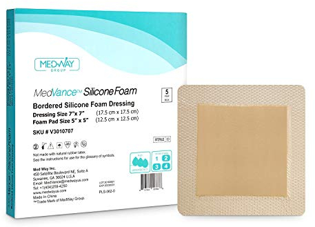 MedVanceTM bordiert Silikon Schaum Wundverband 17.5 cmx 17.5 cm (12.5 cm x 12.5 cm Feld)