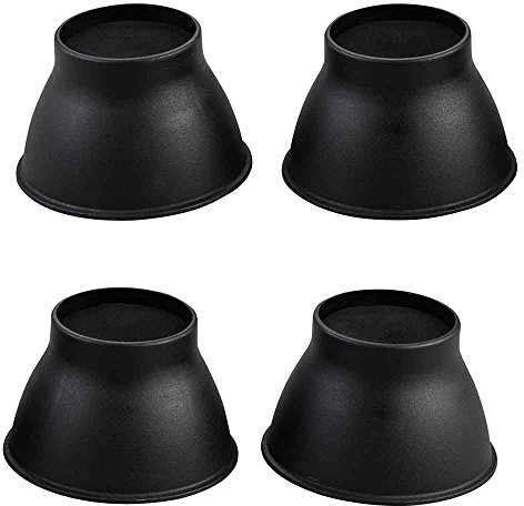 NRS Healthcare P11709 Elefantenfuß Möbelerhöhung 4 Stück, 9 cm Höhe, schwarz
