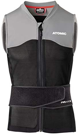 ATOMIC Live Shield Vest M Schwarz/Grau Größe M - Hochwertige Protektorenweste - Herren-Rückenprotektor - Multi Density Schaumsystem - Leicht & atmungsaktiv - uneingeschränkte Bewegungsfreiheit