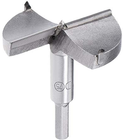 sourcingmap Forstner Brocas de 75 mm, carburo de tungsteno, abridor de taladro de sierra de madera, bisagra de perforación de agujeros de carpintería (gris)