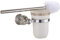 WOMAO Toilet Brush with Holder Chrome Wall Mounted Ceramic Silicone Toilet Brushes and Holders Sets with Crystal Silver Bathroom Cleaning Brush Set