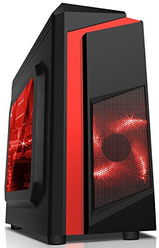 OCHW F3 Red Ultra Fast Gaming PC Computer AMD A8 9600 Quad Core ATI Radeon HD R7 Graphics 2TB, 480GB SSD 8GB DDR4 Wifi Windows 10 Pro