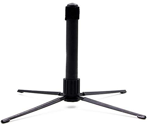 Liyafy Portable Flute Stand Holder Metal Foldable Support 4-Leg Stand Wind Instrument Accessory Black