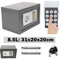 Tresor Klein Elektronischer Safe Minisafe Wandtresor Mini Tresor Stahlsafe Möbeltresor Wandsafe Elektronikschloss 2 Schlüssel -8.5L (Grau)