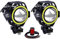 Biqing Motorrad-Nebelscheinwerfer, stabiler Strahl, universeller U7-Motorrad-Scheinwerfer mit Schalter, Motorrad-Zusatzlicht, 12 V/24 V, LED-Tagfahrlicht für Motorrad, Quad, Roller, LKWs (weiß), 2