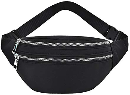 Hapkou Gürteltasche für Damen und Herren, Moda, leicht, Hüfttasche, kleines Mädchen, 2 Taschen, wasserdicht, Gürteltasche für Freizeit, Sport, Reisen, Wandern