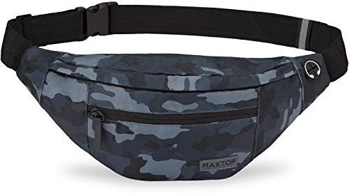MAXTOP Bauchtasche Gürteltasche für Damen und Herren Hüfttasche Outdoor Groß Handytasche Sport Wasserdicht Laufgürtel Umhängetasche Geldgürtel für Camping Wandern Fitness Fahrrad Geschenke